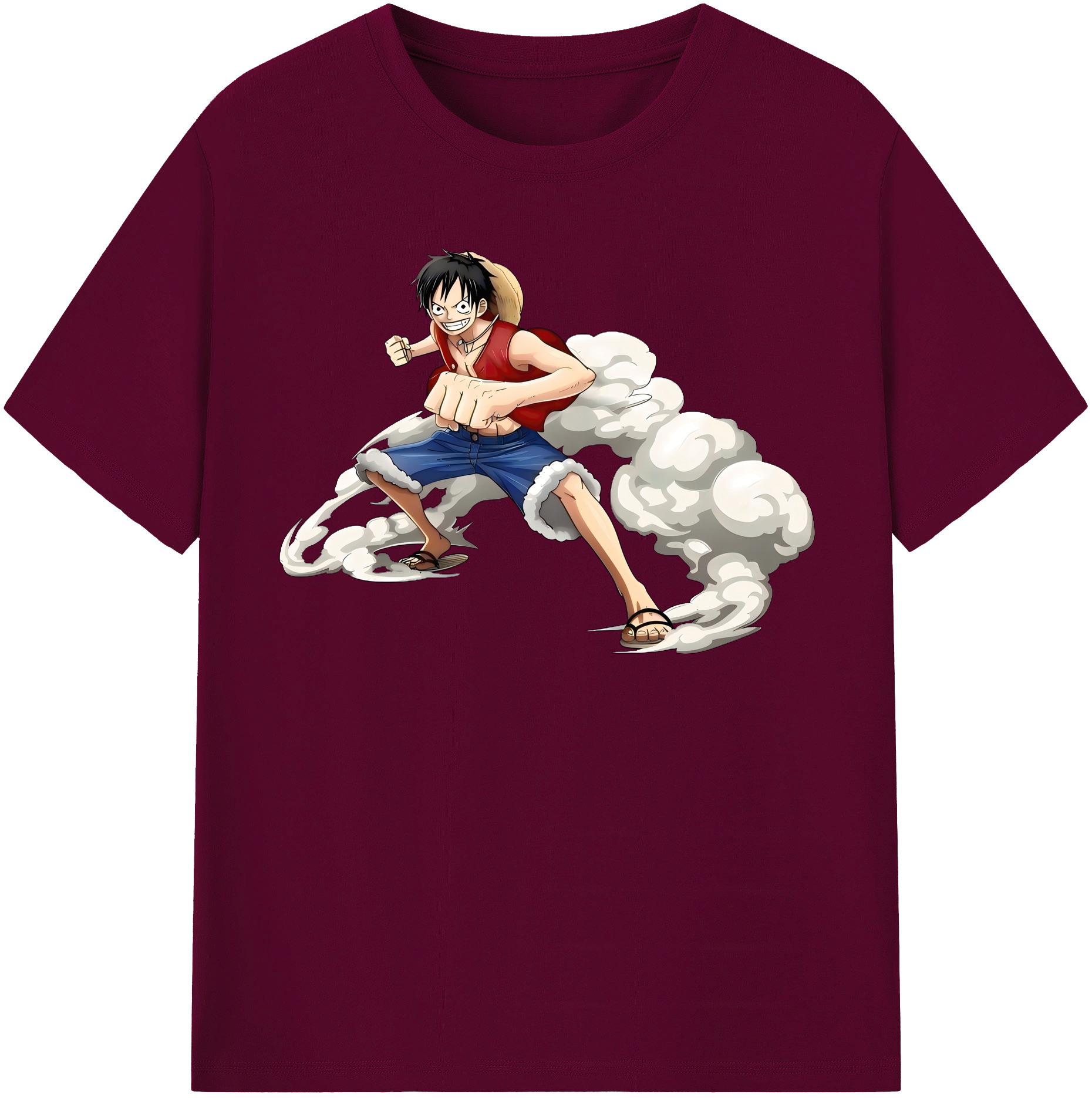 ワンピース モンキー・D・ルフィ ONE PIECE Monkey D. Luffy レディースカジュアルプリントTシャツ（綿100％）